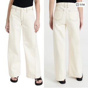 Frame Denim Le Baggy Palazzo White Jean, Like New, Size 24.